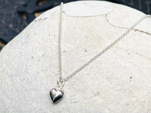 Sterling Silver Heart Charm Pendant Necklace
