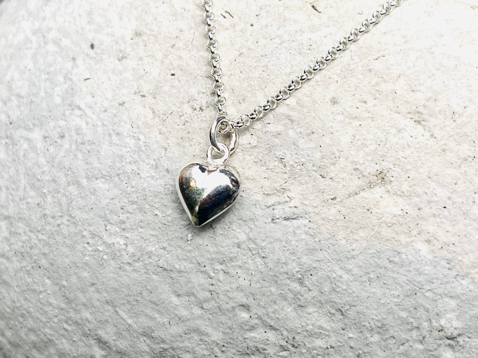 Sterling Silver Heart Charm Pendant Necklace