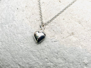 Sterling Silver Heart Charm Pendant Necklace
