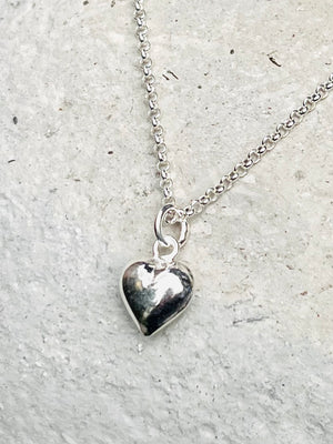 Sterling Silver Heart Charm Pendant Necklace
