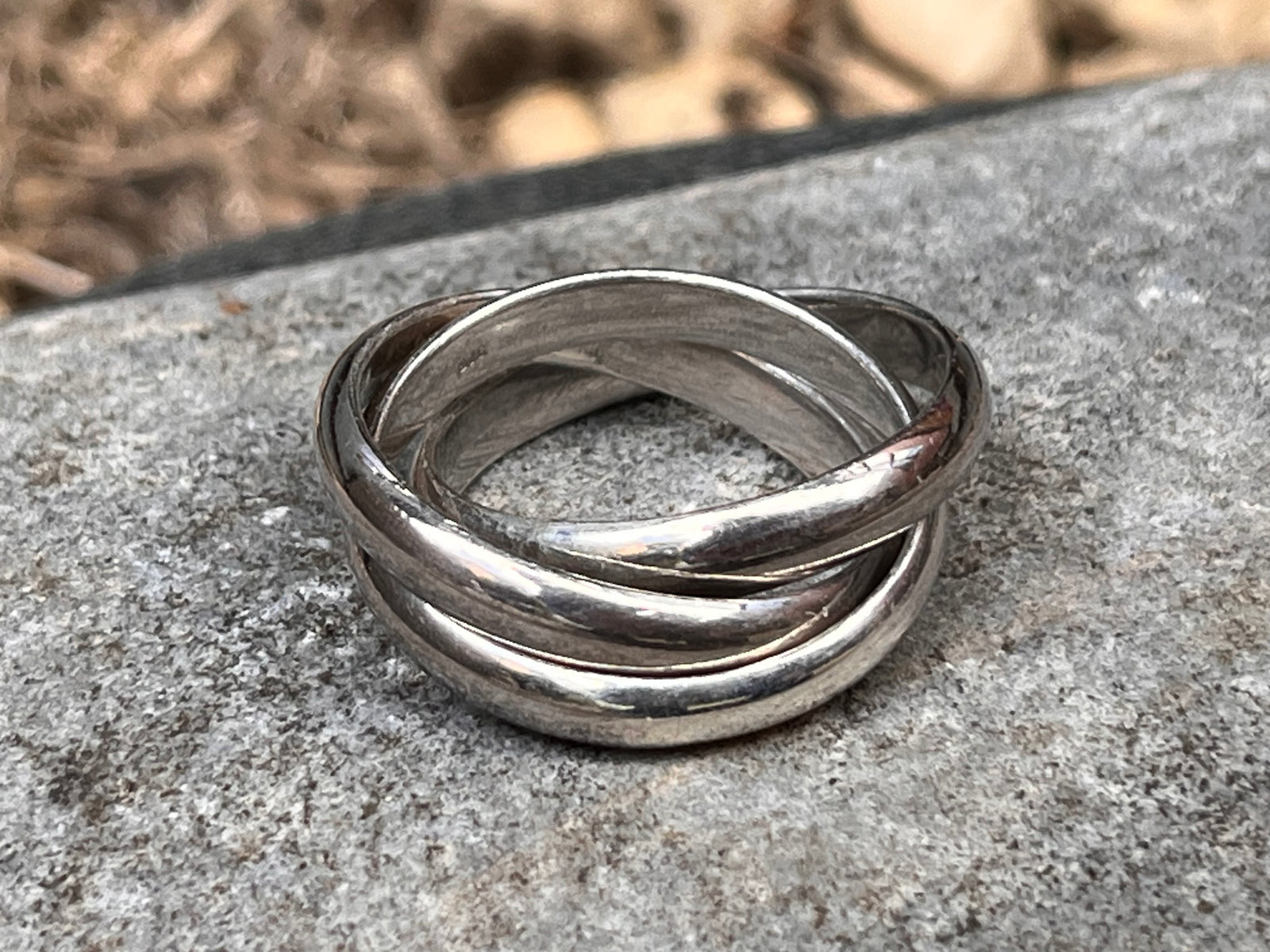 Sterling Silver Interlocking Spinner Ring