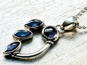 Iolite Multi Stone Silver Pendant Necklace