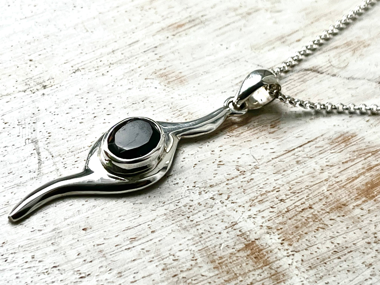 Smoky Quartz Olivia Silver Pendant Necklace