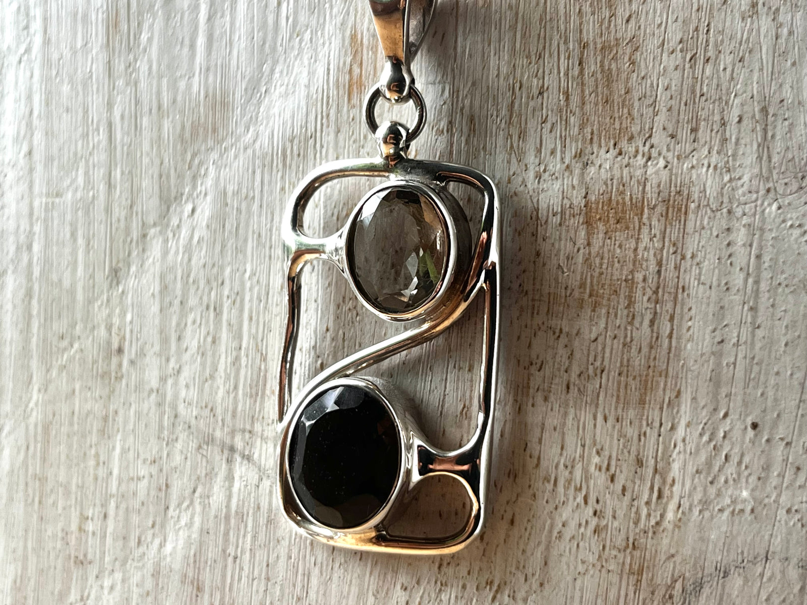 Smoky Quartz Tia Silver Pendant Necklace