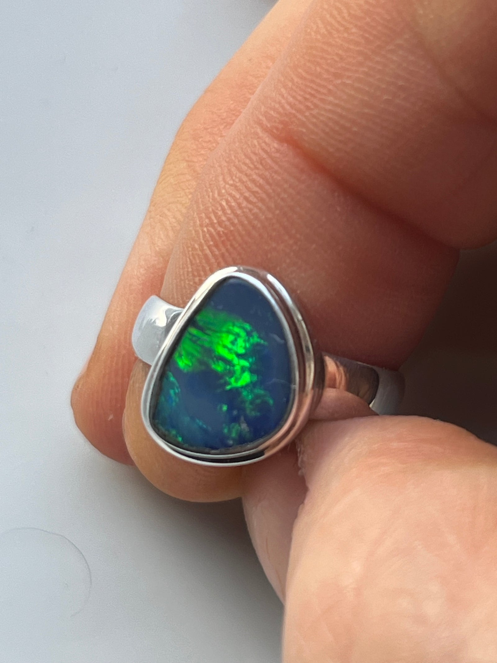 Opal Sterling Silver Ring
