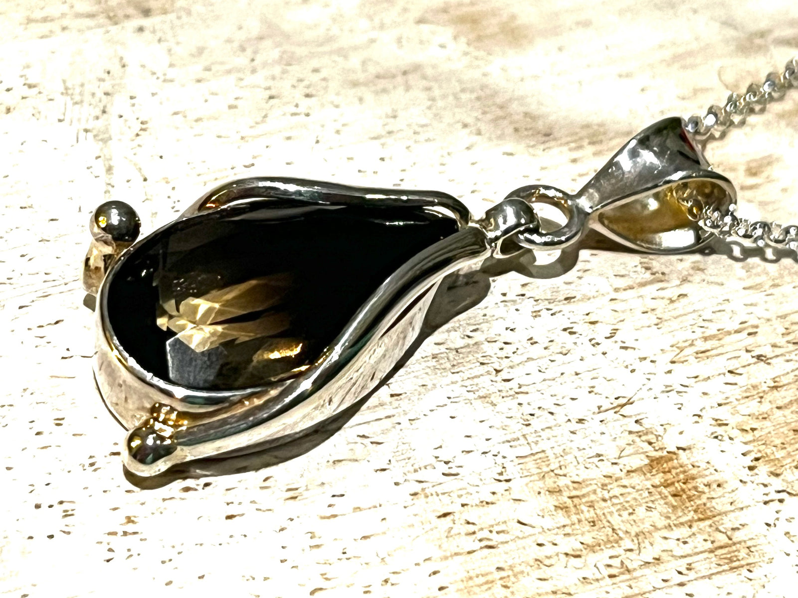 Smoky Quartz Alicia Silver Pendant Necklace