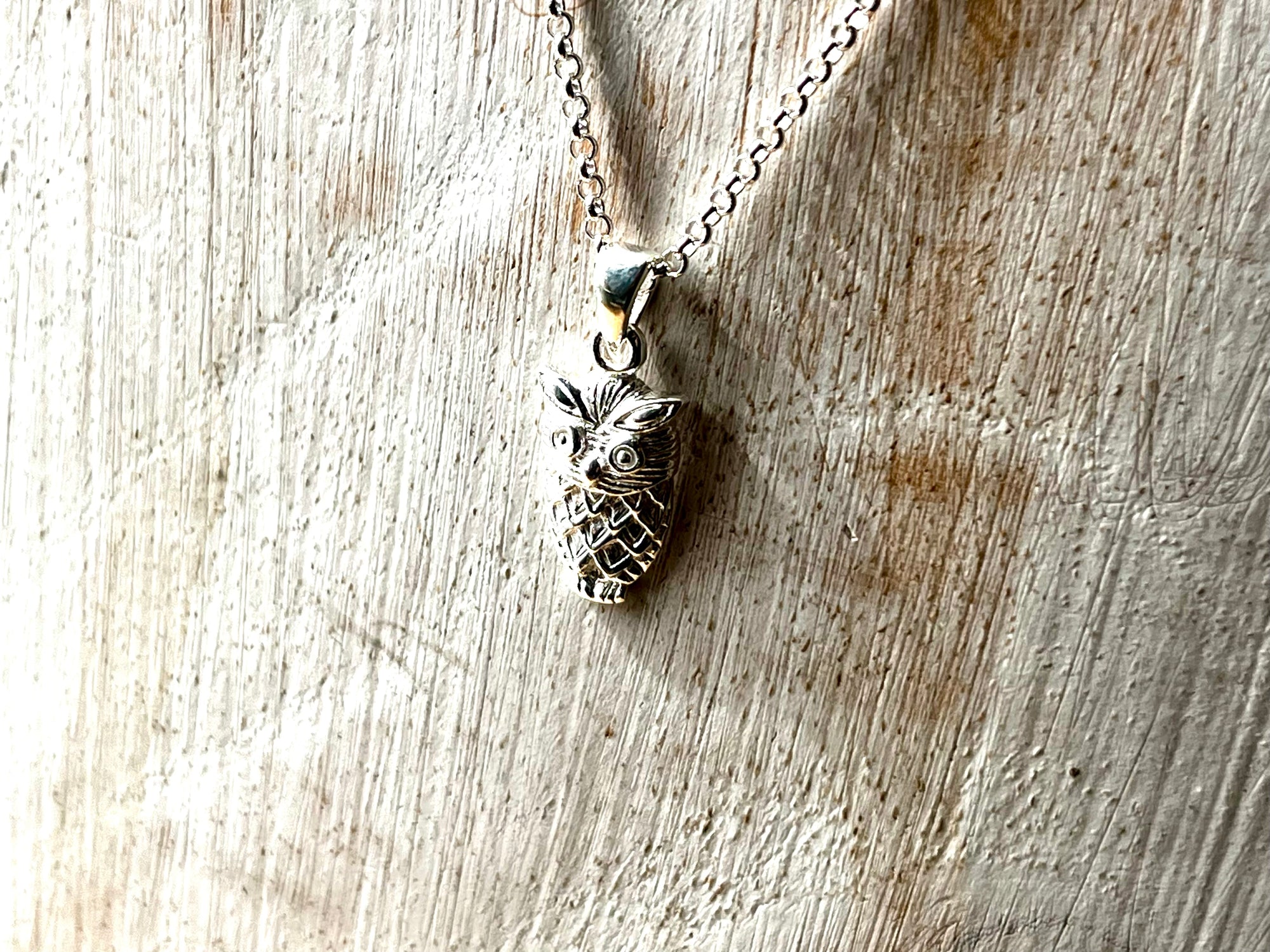 Sterling Silver Owl Pendant Necklace  Tiger Lily London Ludlow