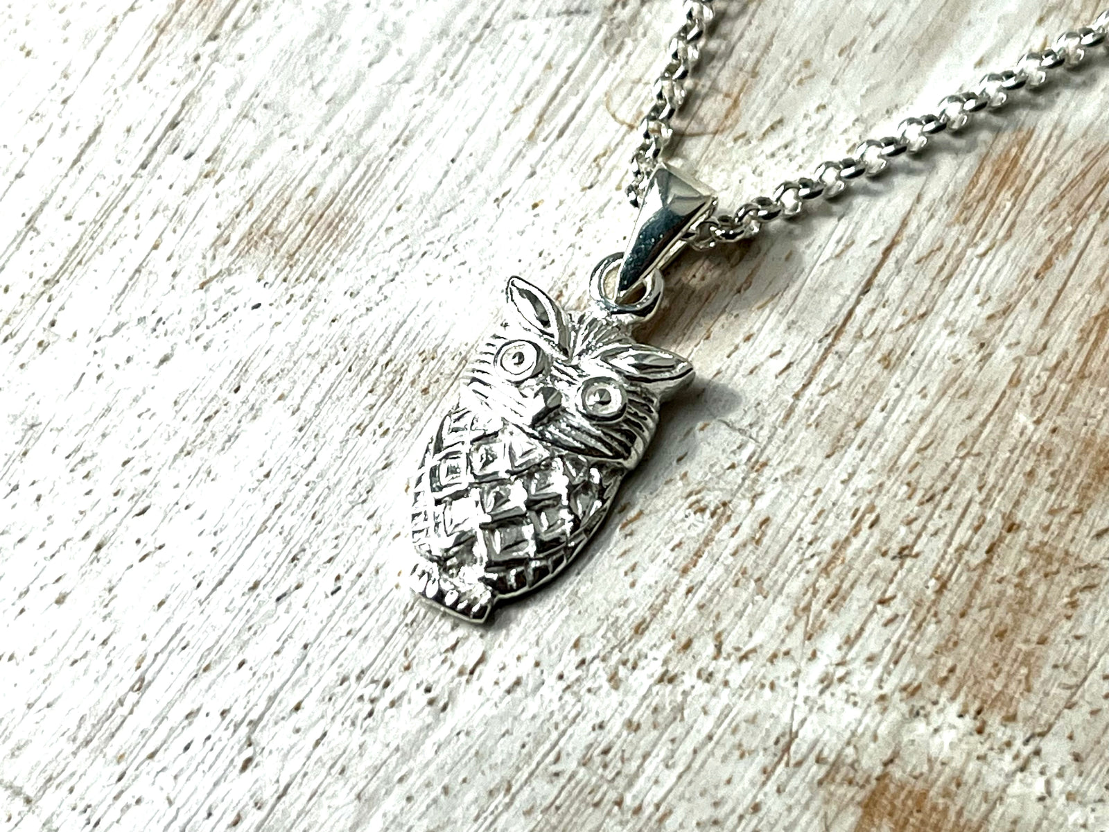 Sterling Silver Owl Pendant Necklace  Tiger Lily London Ludlow
