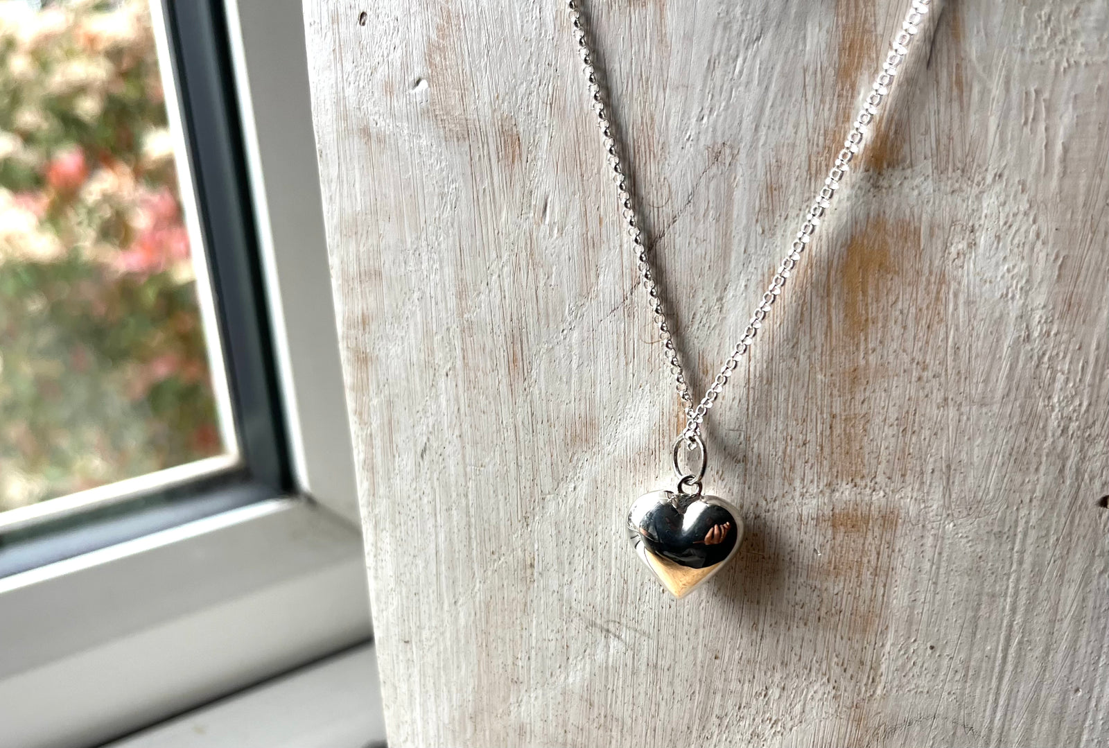 Sterling Silver Love Heart Pendant Necklace