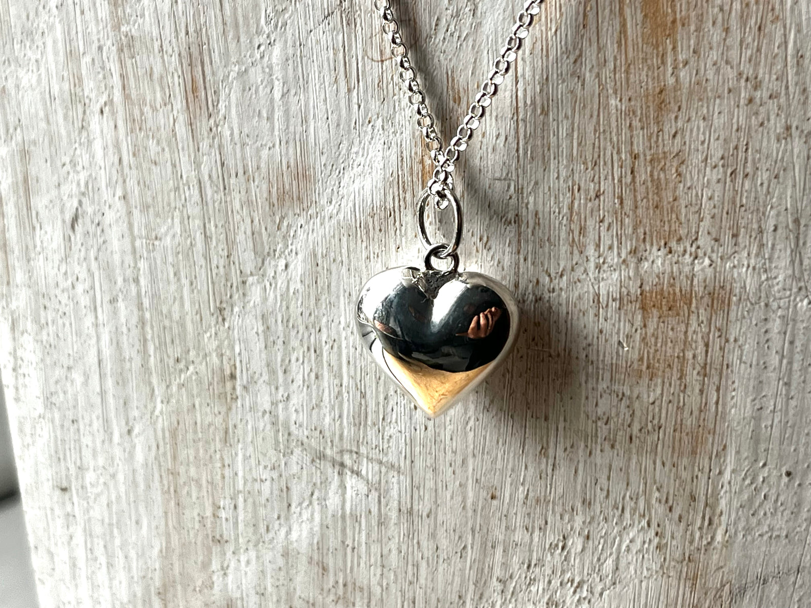 Sterling Silver Love Heart Pendant Necklace