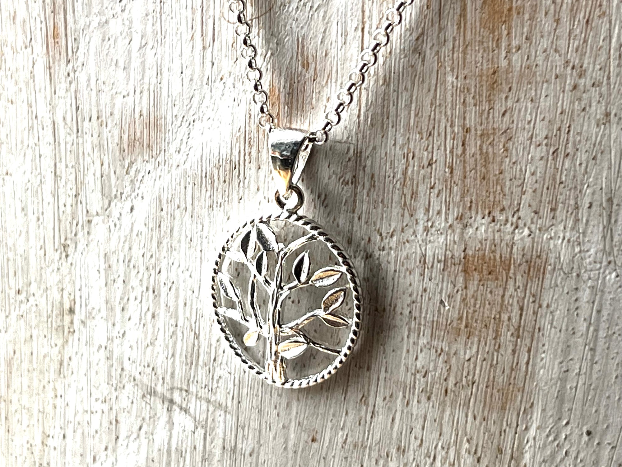 Sterling Silver Filigree Tree of Life Pendant Necklace by Tiger Lily London.