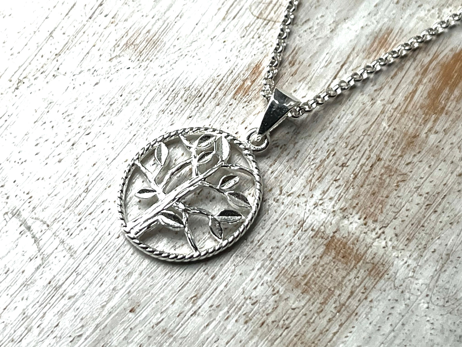 Sterling Silver Filigree Tree of Life Pendant Necklace by Tiger Lily London.