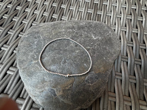 Sterling Silver Tiny Bead Stretch Bracelet