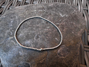 Sterling Silver Tiny Bead Stretch Bracelet