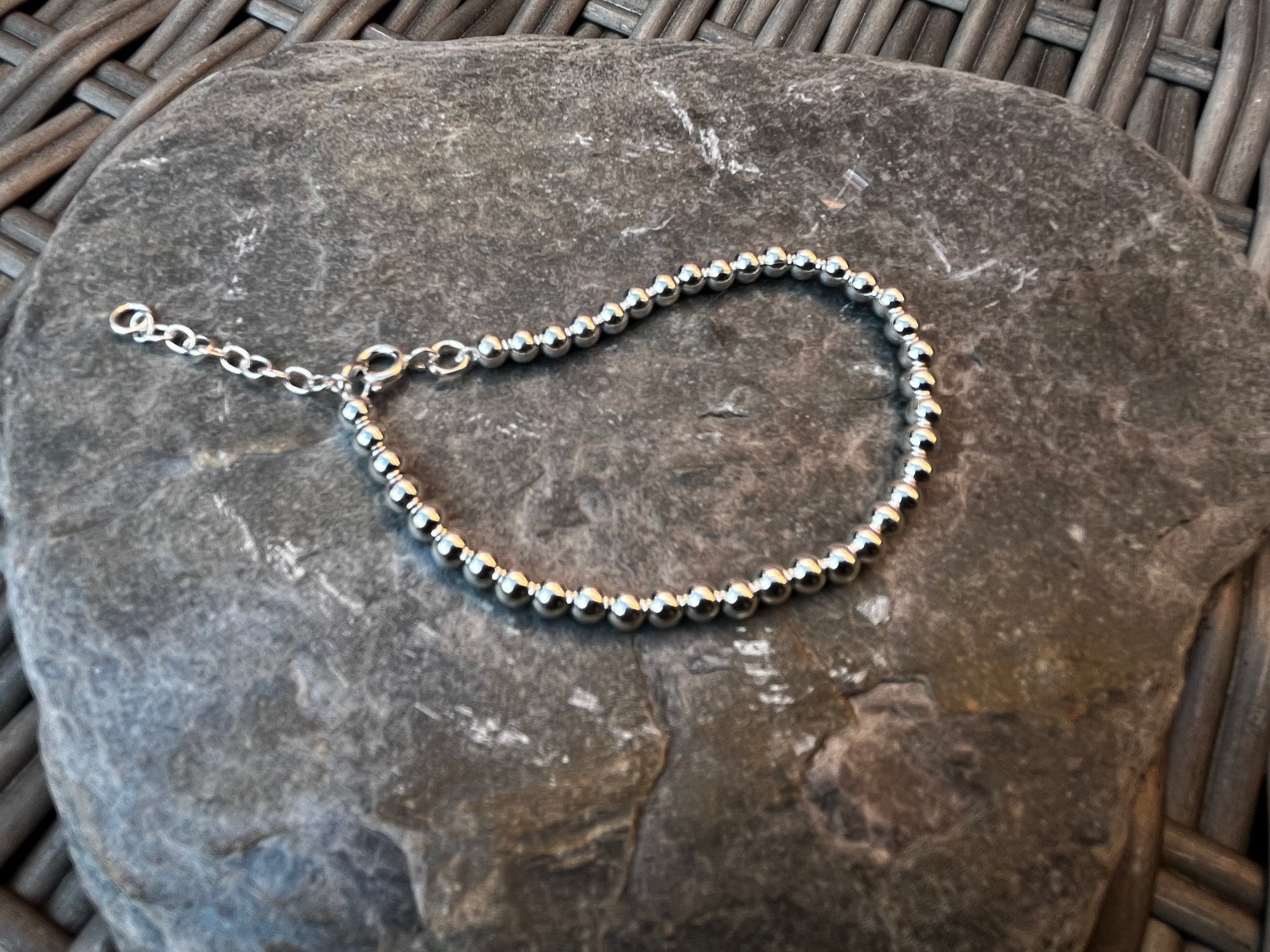 Sterling Silver Bead 4mm Bracelet