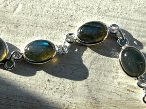 Labradorite Gemstone Sterling Silver Bracelet