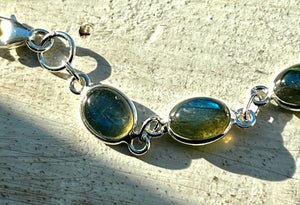 Labradorite Gemstone Sterling Silver Bracelet