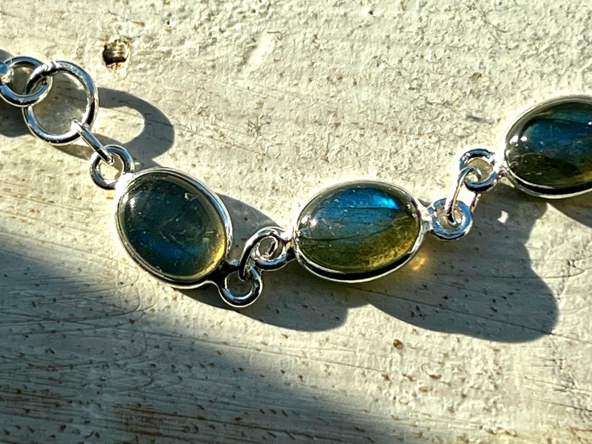 Labradorite Gemstone Sterling Silver Bracelet