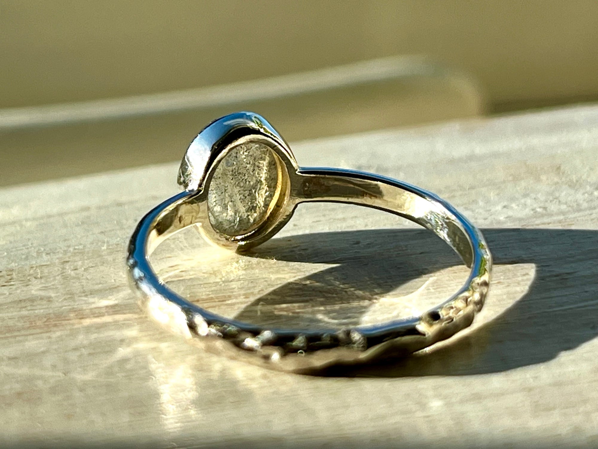 Small Oval Labradorite Sterling Silver Ring