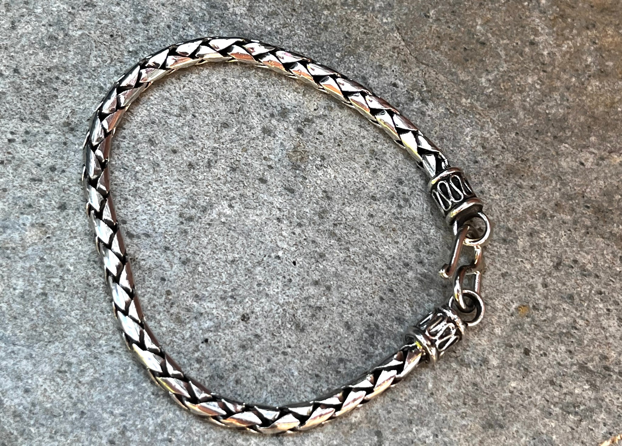 thumbnail image 2 of Unisex 925 Sterling Silver Plated 5mm Snake Link Chain Bracelet – 8 Inch, Lobster Clasp – No Stone, Unbranded #B334 2 of 5