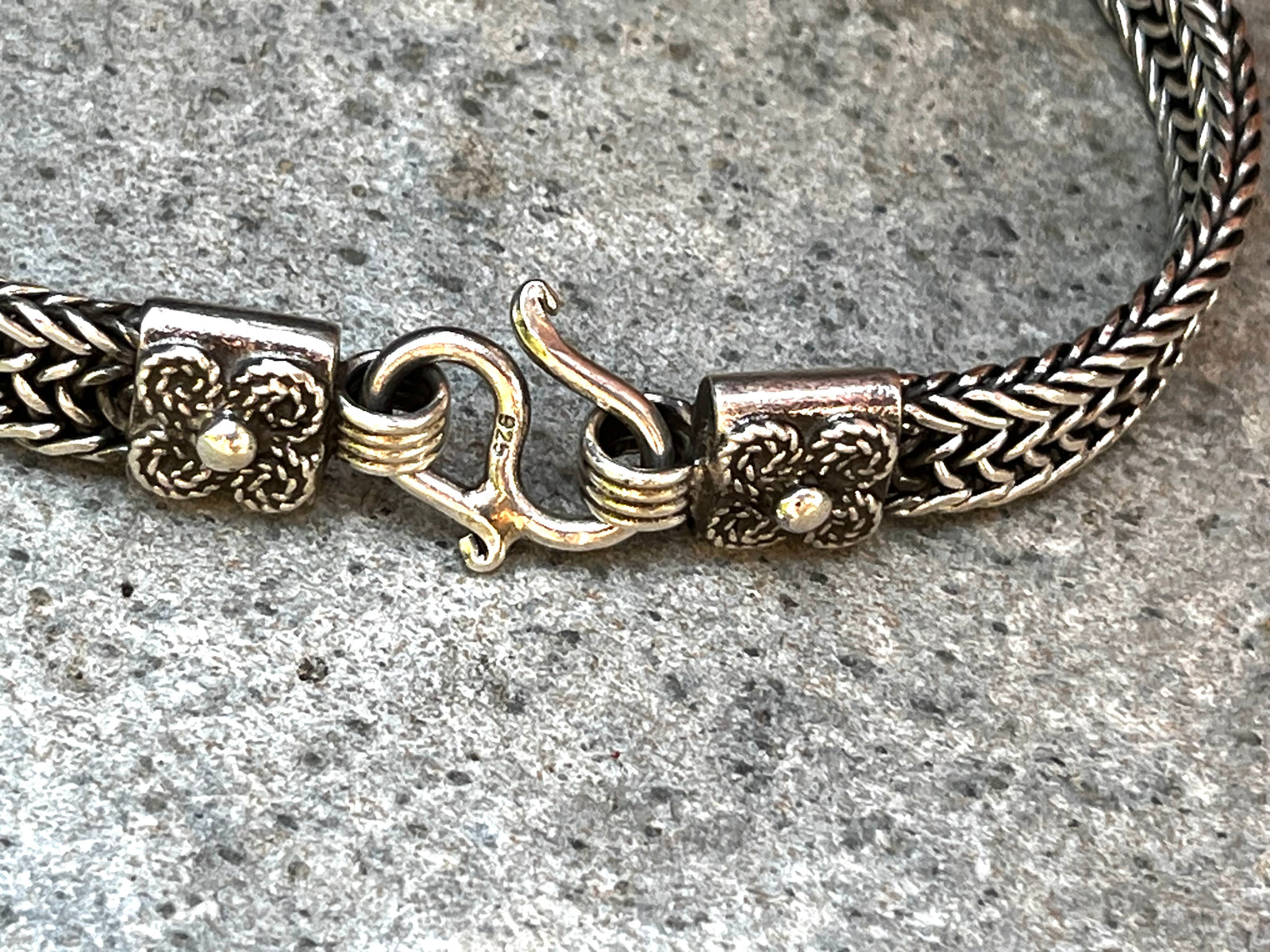 Sterling Silver Flat Rope Unisex Snake Bracelet 7mm