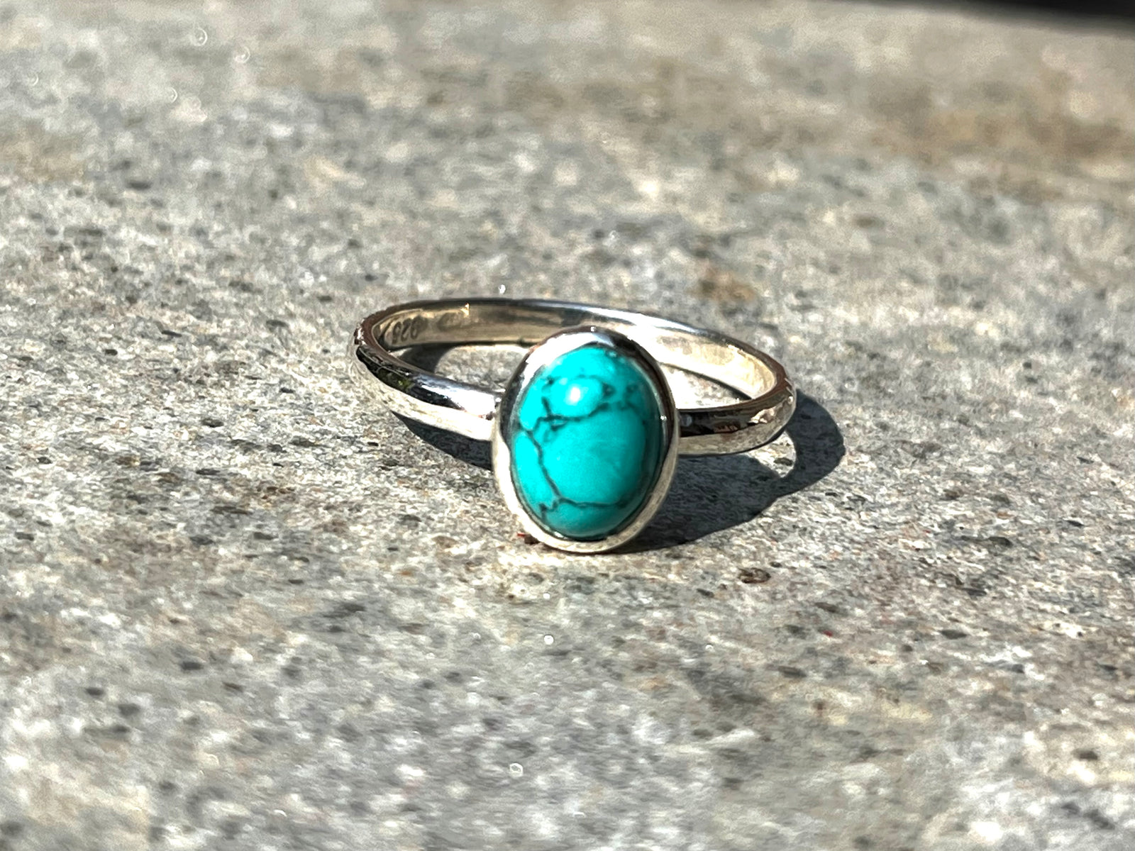 Small Oval Turquoise Sterling Silver Ring