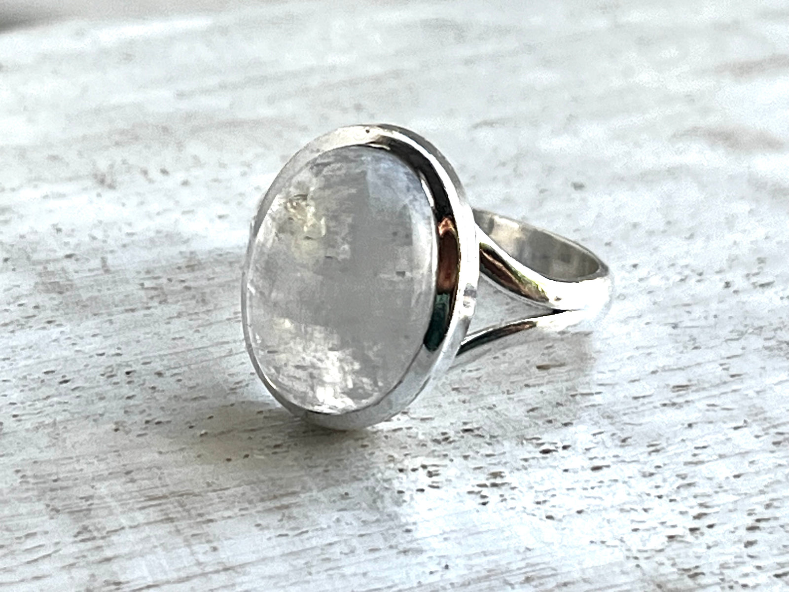 Large Moonstone Sterling Silver Ring