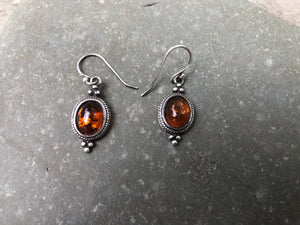 Baltic Amber Sterling Silver Classic Earrings