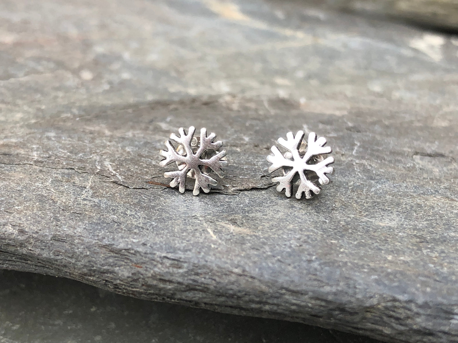Sterling Silver Snowflake Stud Earrings