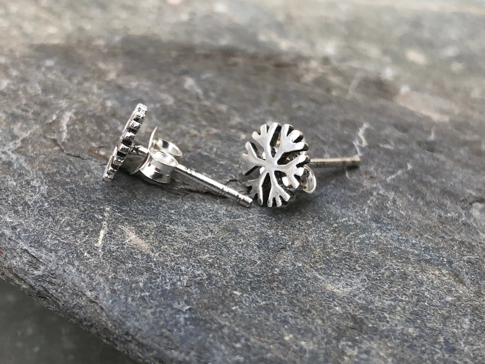 Sterling Silver Snowflake Stud Earrings