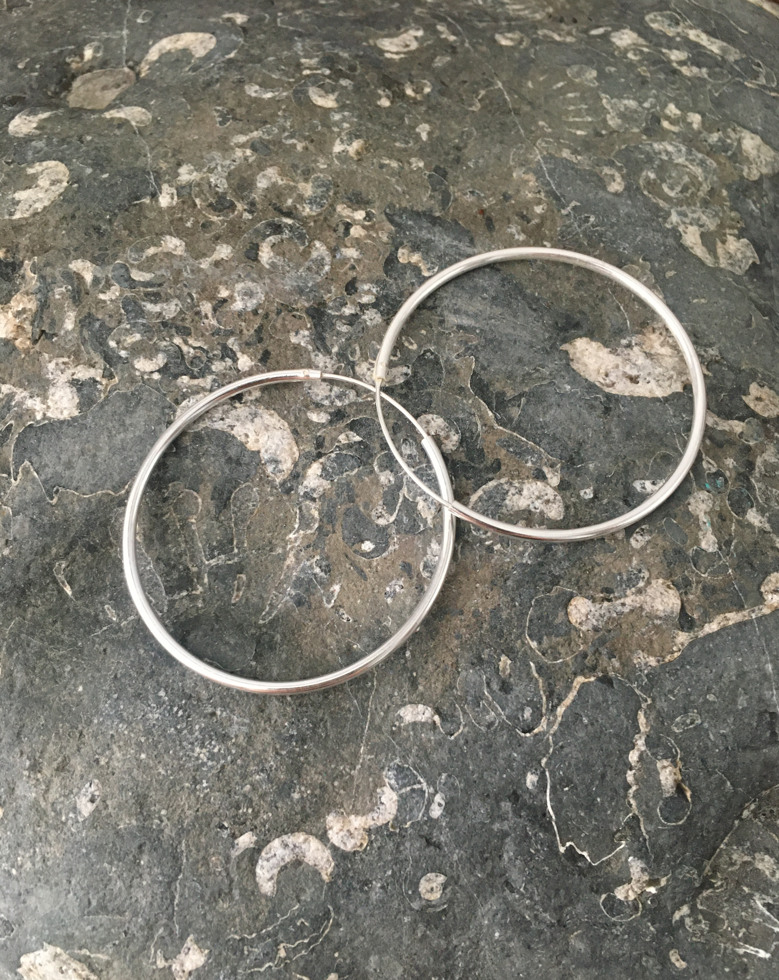 Sterling Silver 4.5cm Hoop Earrings Tiger Lily London