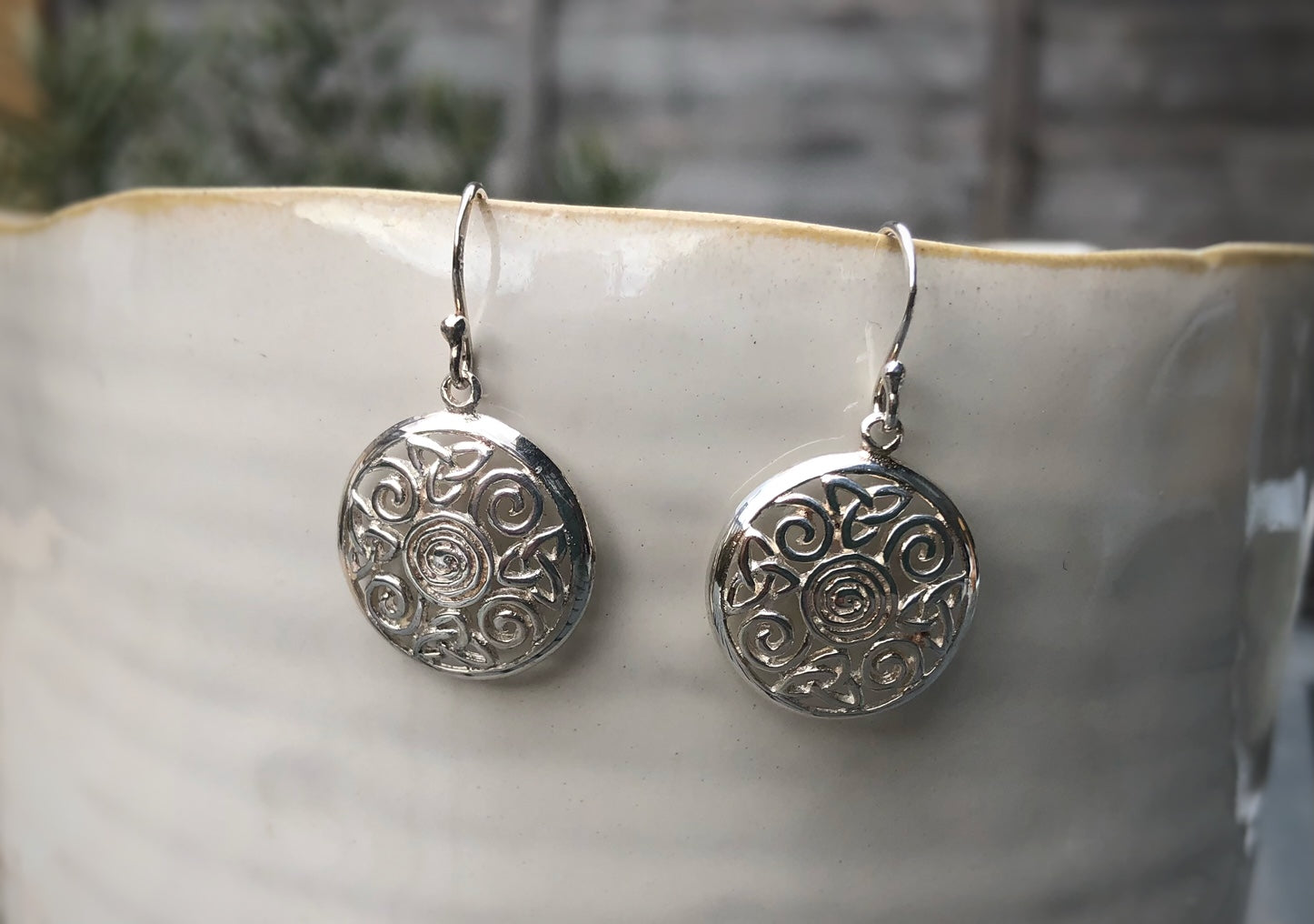 Sterling silver deals mandala earrings