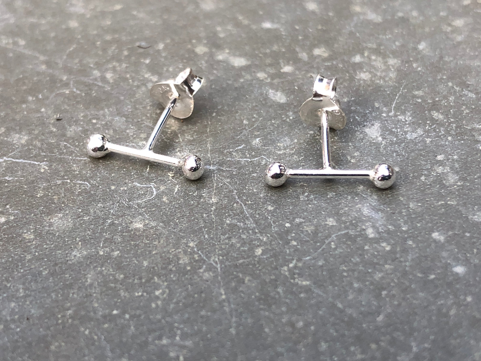 Sterling Silver 10mm Fine Bar Studs