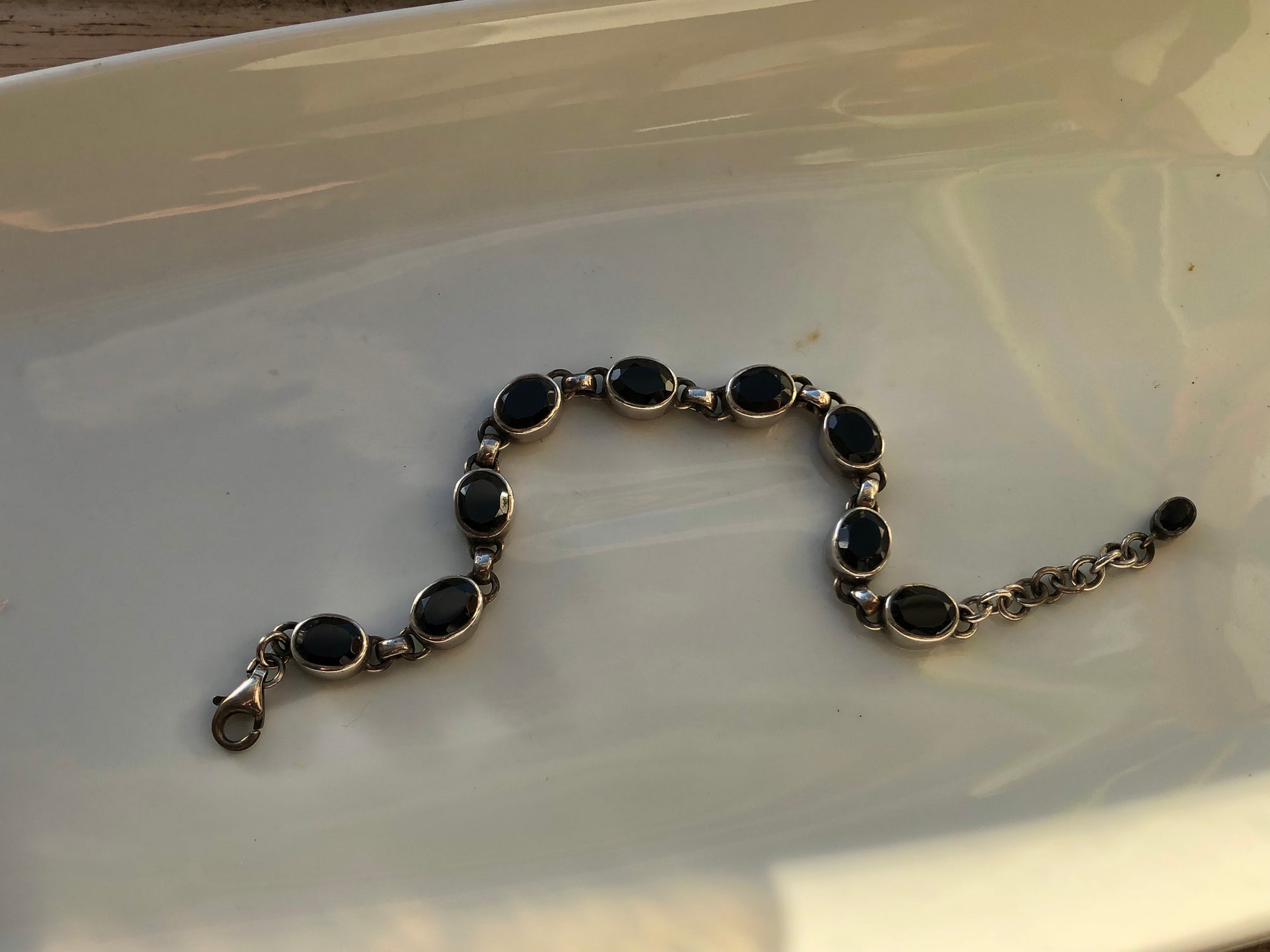 Black Onyx Chunky Sterling Silver Bracelet