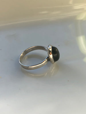 Black Onyx Oval Sterling Silver Ring
