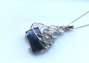 Labradorite and Aquamarine Pendant Necklace