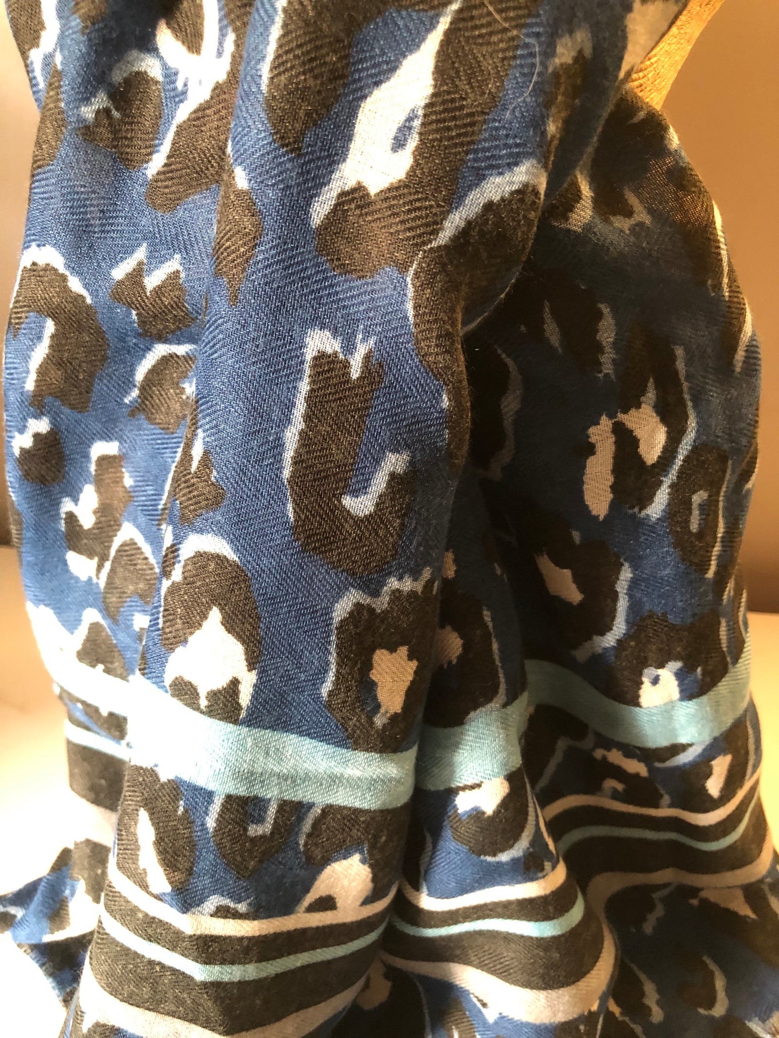 Blue Animal Print Scarf