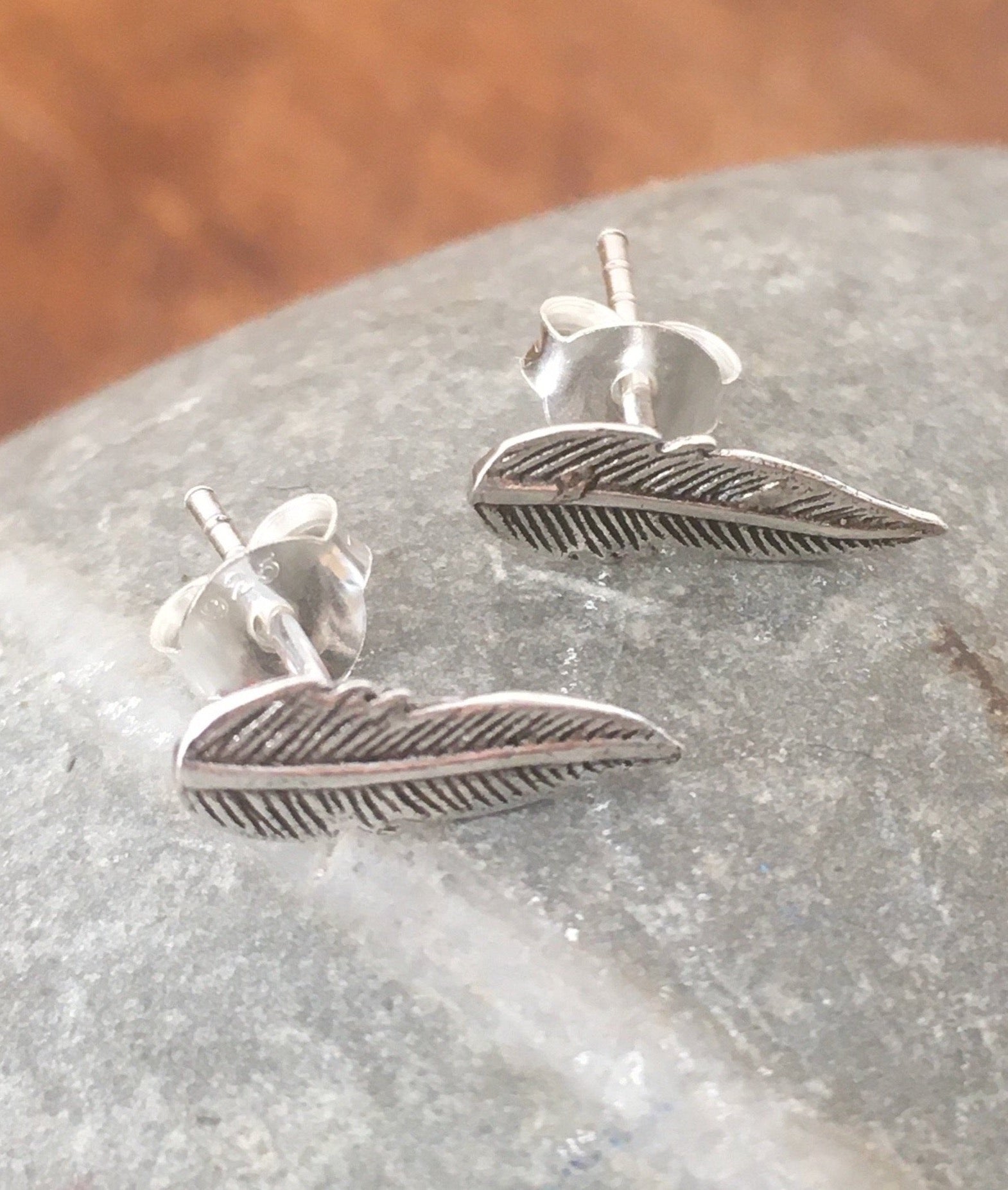 Silver buy Feather Studded Earrings