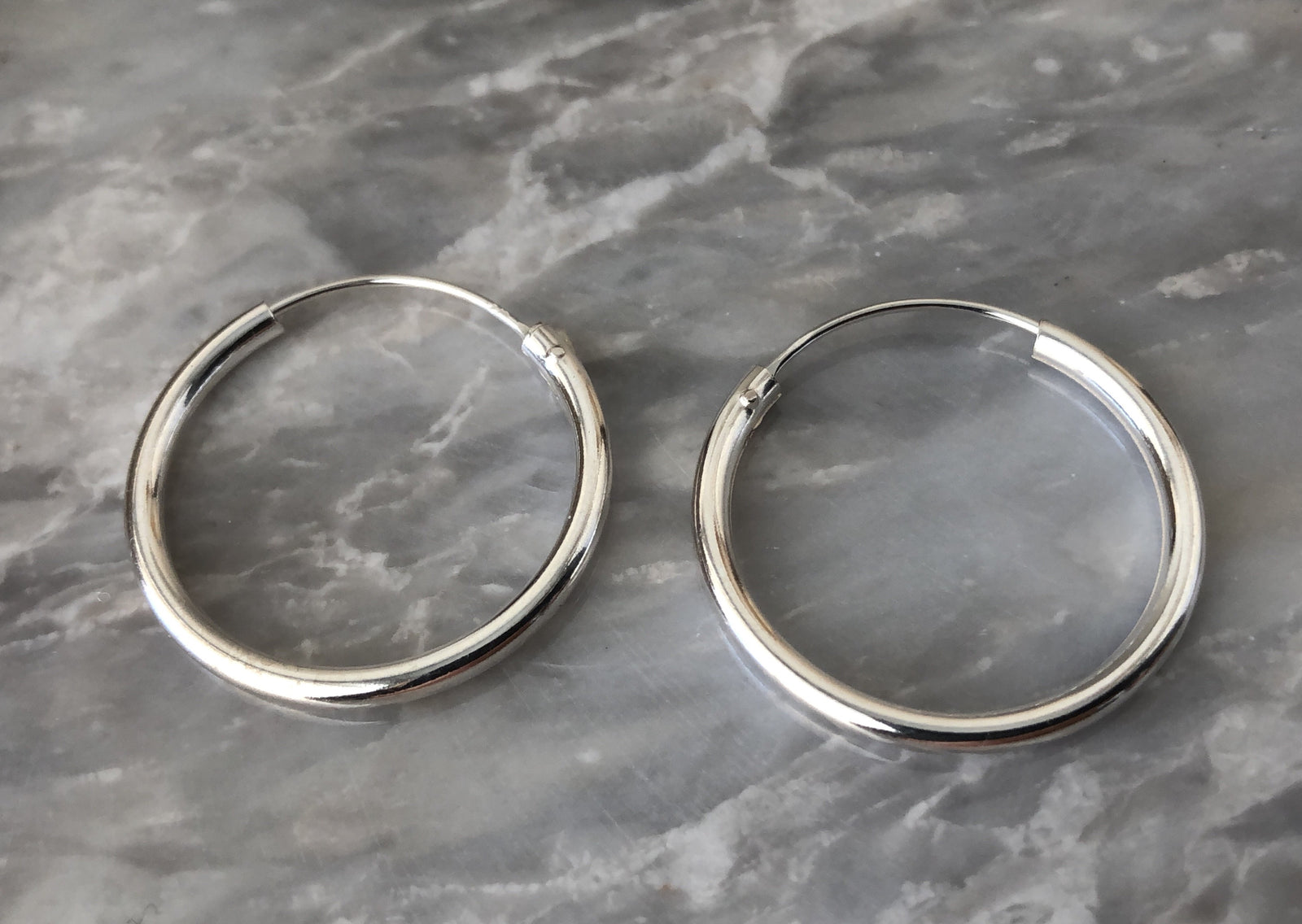 Sterling Silver 3.5cm Hoop Earrings Tiger Lily London