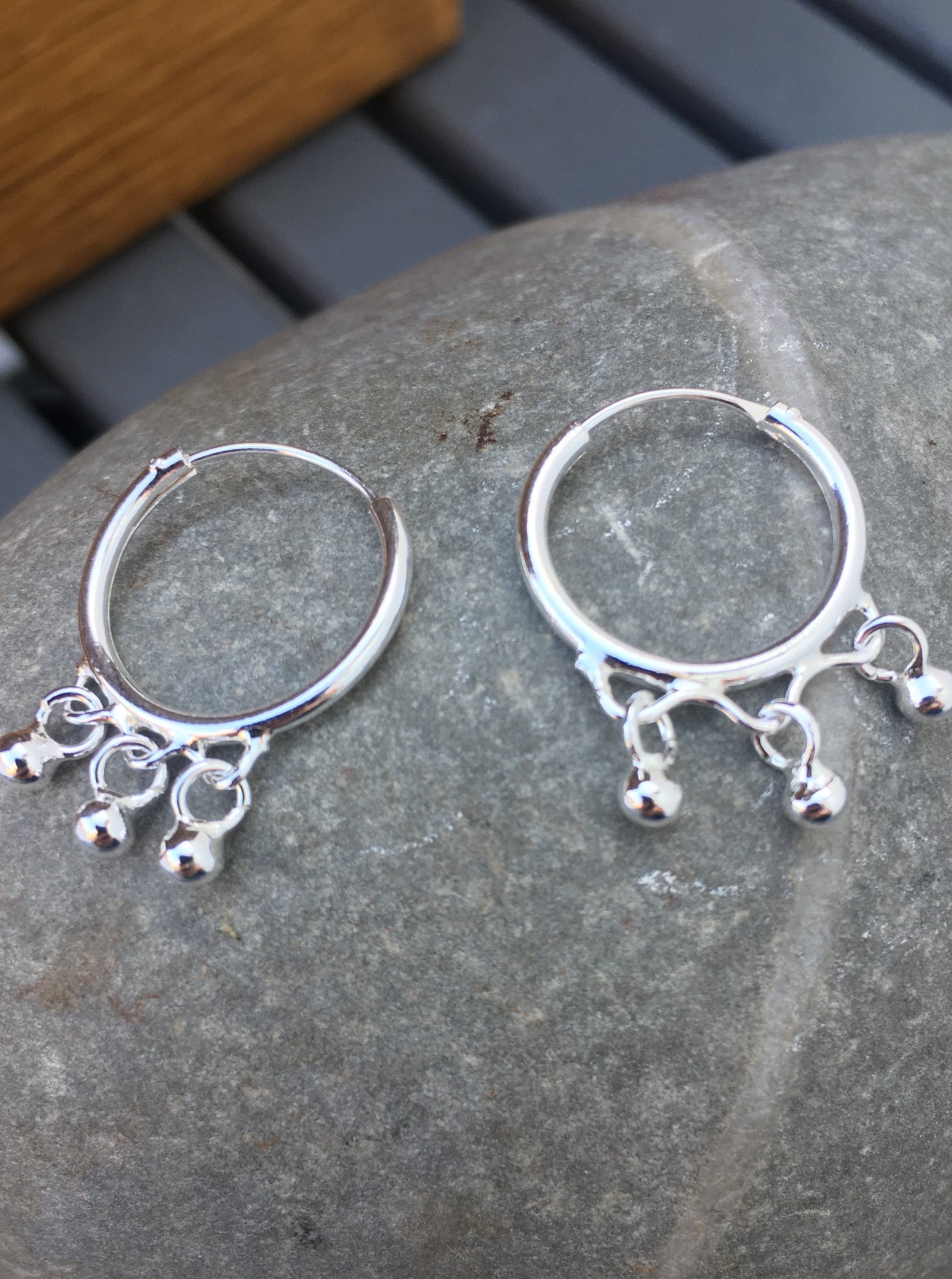 Sterling Silver Ethnic Style Hoop Earrings Tiger Lily London