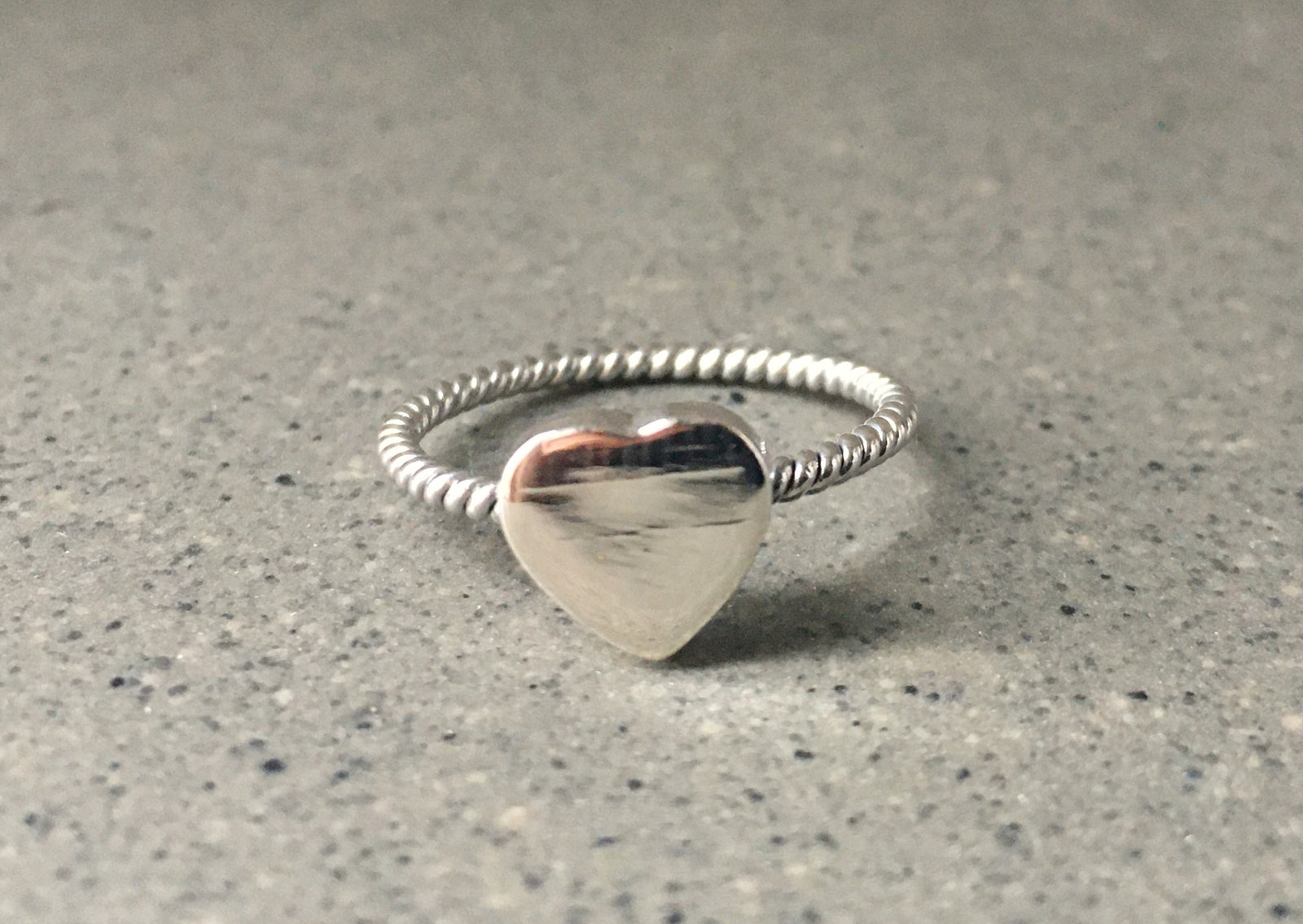 Heart Twist Sterling Silver Ring