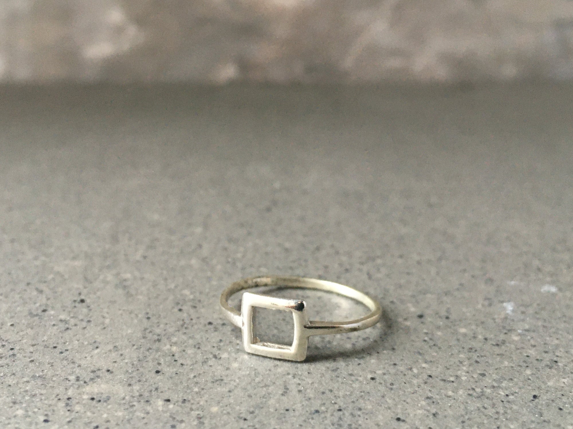 Open Square Sterling Silver Ring