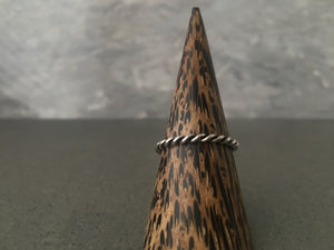 Oxidised Sterling Silver Simple Twist Ring
