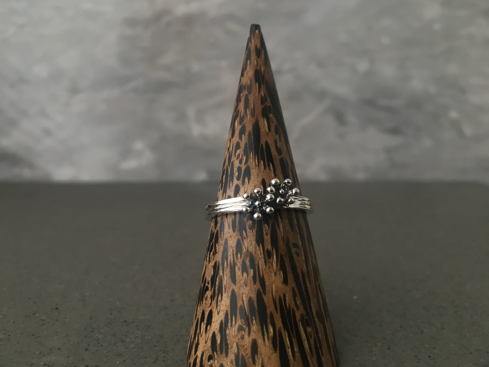 Fine Flower Band Sterling Silver Ring