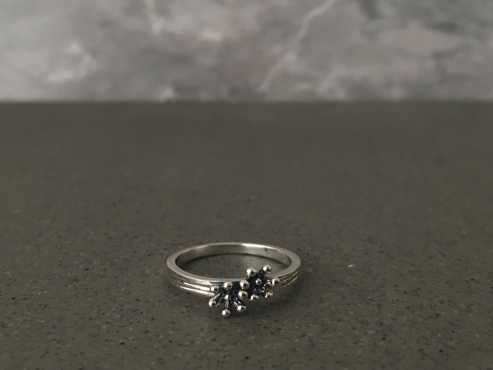 Fine Flower Band Sterling Silver Ring