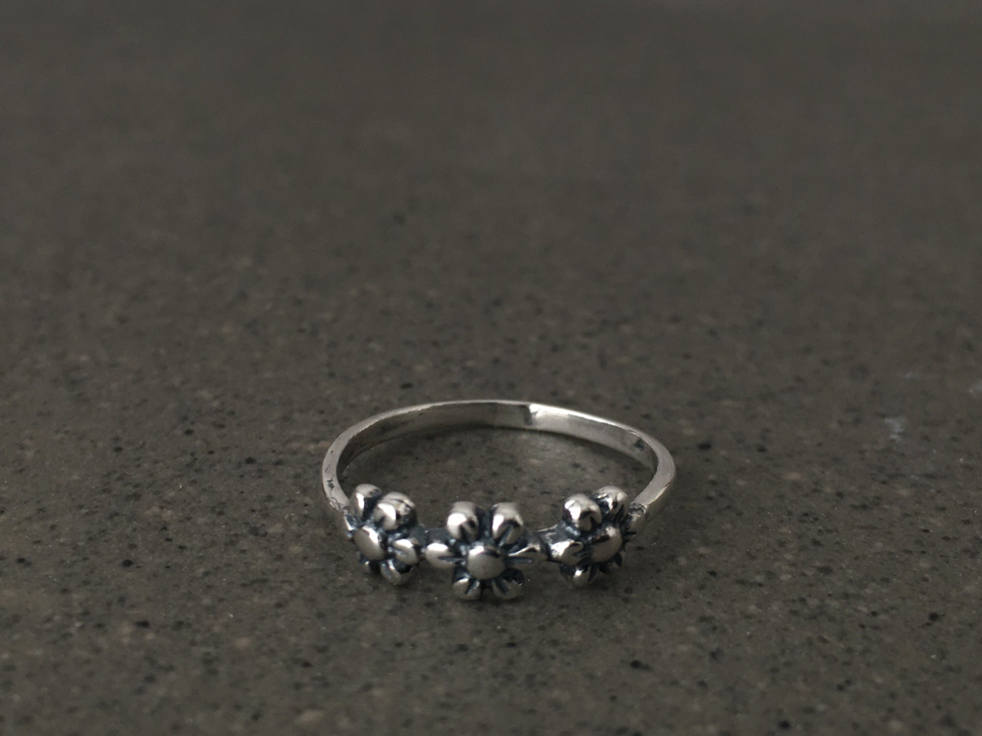 Triple Flower Sterling Silver Ring