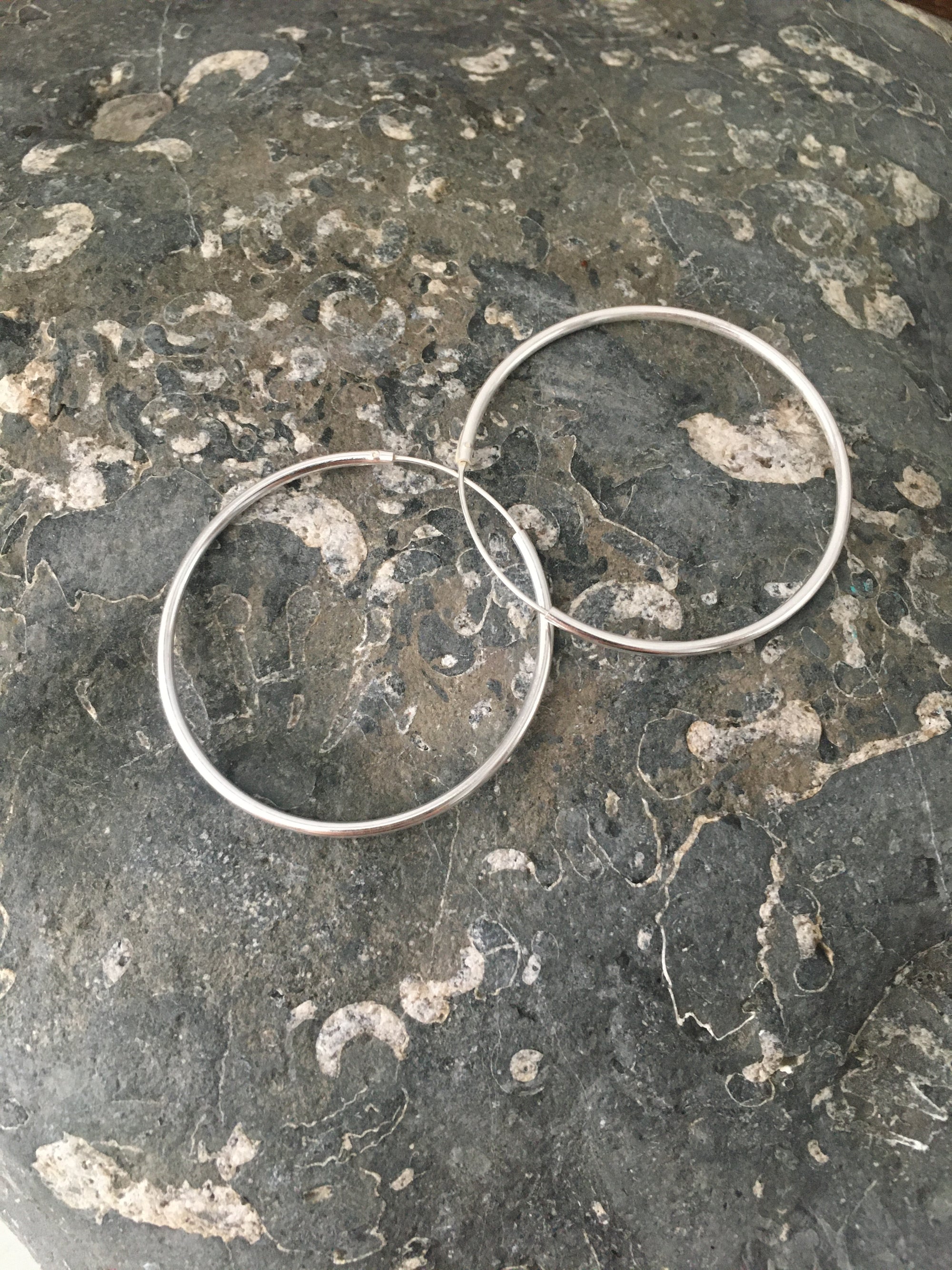 Sterling Silver 4cm Hoop Earrings Tiger Lily London