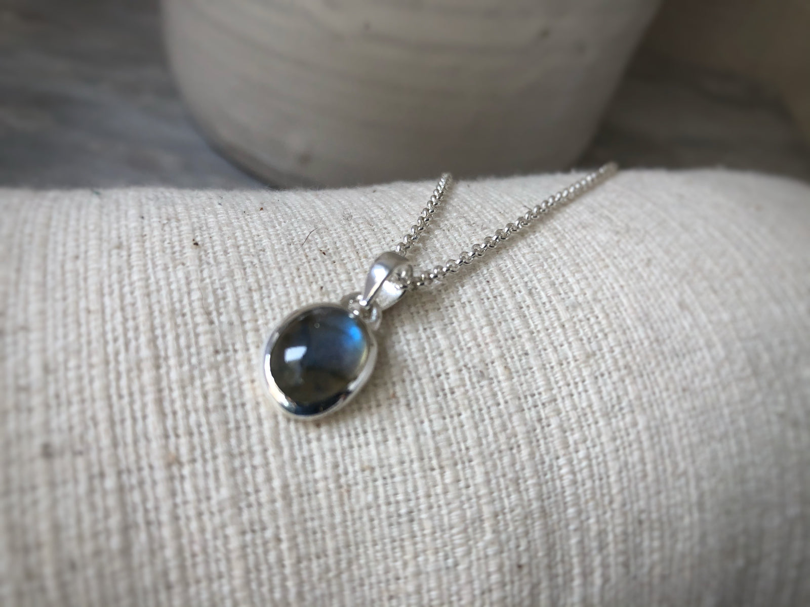 Labradorite Sterling Silver Pendant Necklace Tiger Lily London