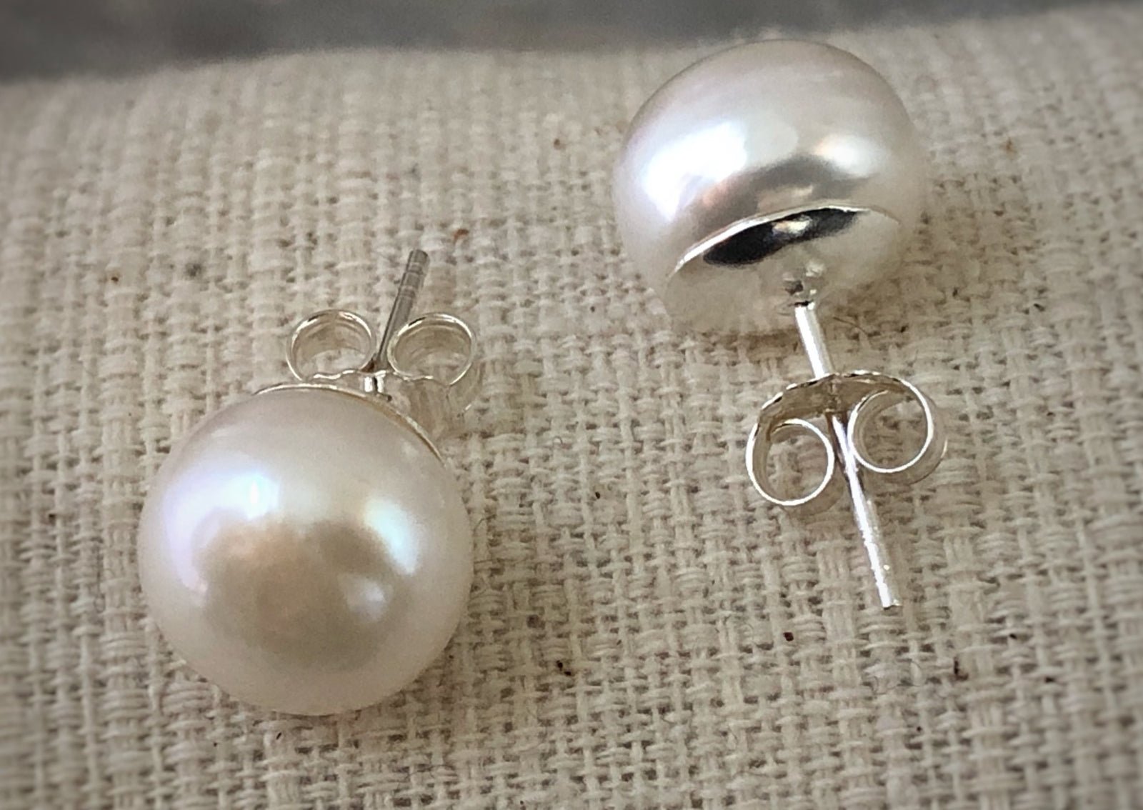 Pearl Sterling Silver Stud Earrings Tiger Lily London