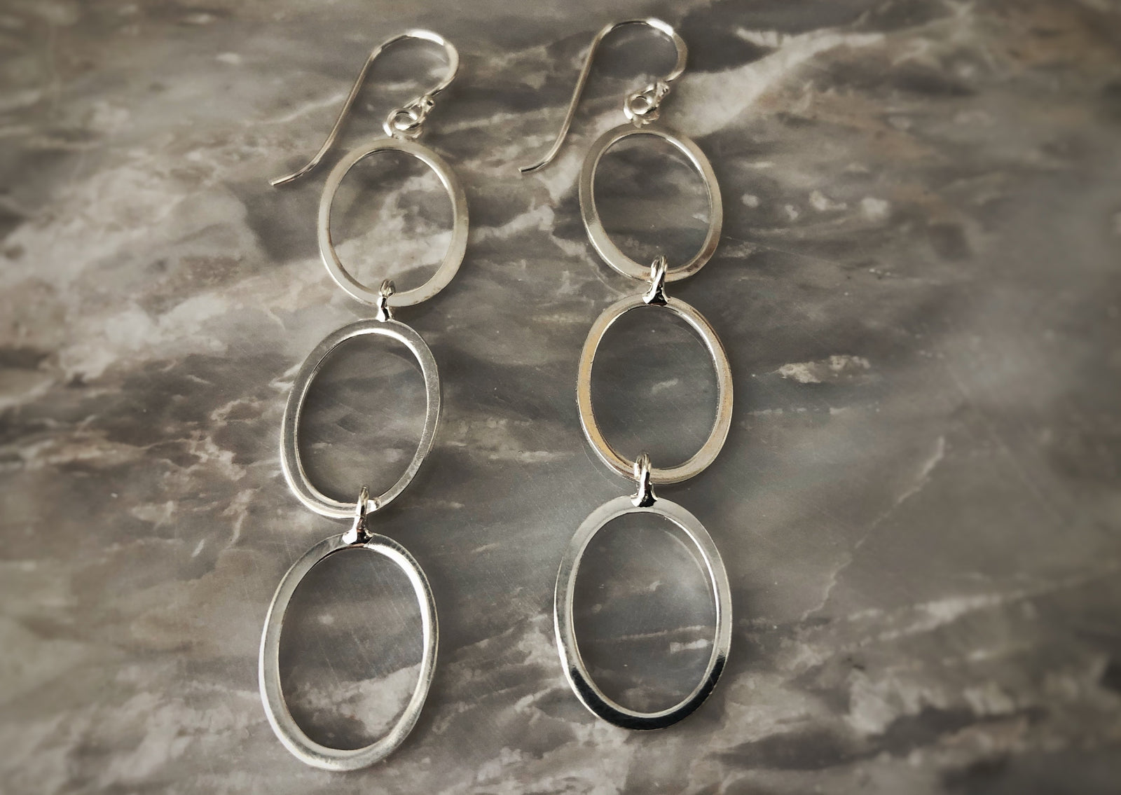 Sterling Silver Triple Hoop Earrings Tiger Lily London